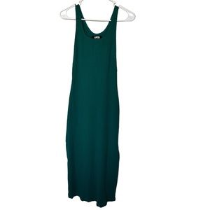 Reformation XS Emerald Green Knit Tank Maxi with Slit